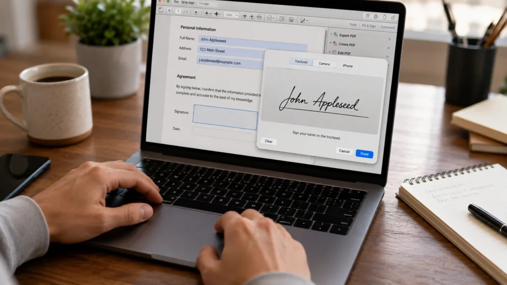 sign and fill pdf form on mac