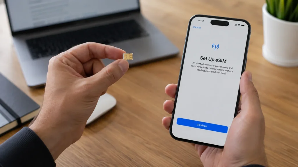 Free eSIM Card vs Physical SIM Card
